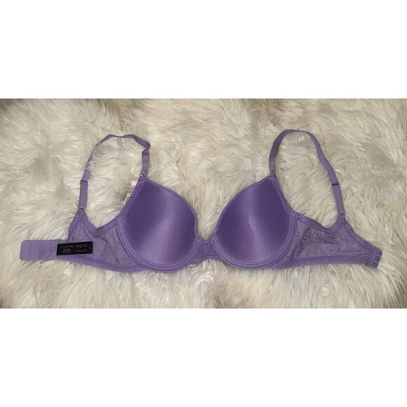 Natori 136059 Jacquard Contour T-Shirt Bra Lined Underwire Womens 32B Purple New - Picture 5 of 7